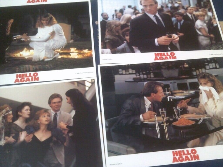8 ORIGINAL CINEMA LOBBY PHOTO CARDS  HELLO AGAIN  SHELLY LONG  BUYER COLLECTS 