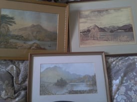 3 Lake District watercolours, Ullswater / Derwentwater