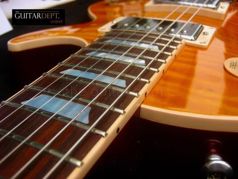 ♚GORGEOUS♚2015 Gibson Les Paul STANDARD 100th Anniversary ♚Mother of Pearl♚ AMBER CANDY AAA FLAME