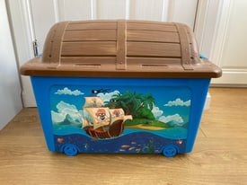 Pirate Toy Box Storage Chest Childrens Playroom Kids Boy Play Treasure