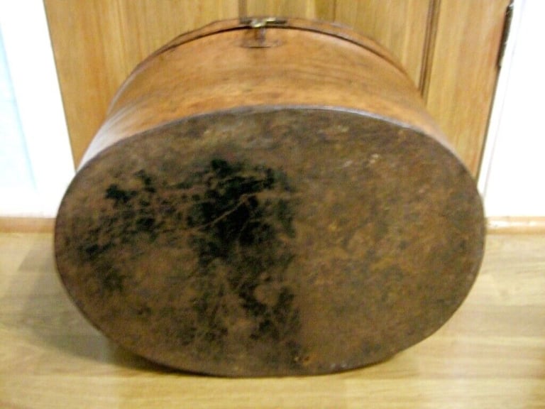 Top and Bowler Hats Vintage with vintage tin hat box (grouped)