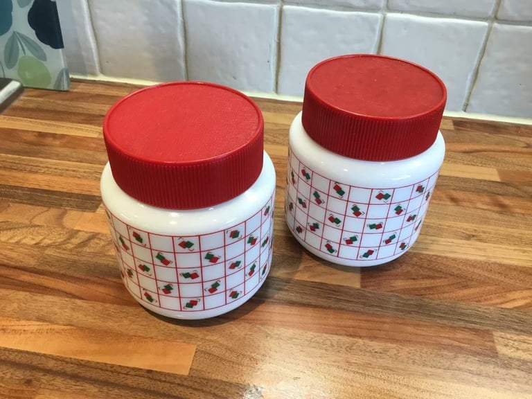 Pair of vintage storage jars