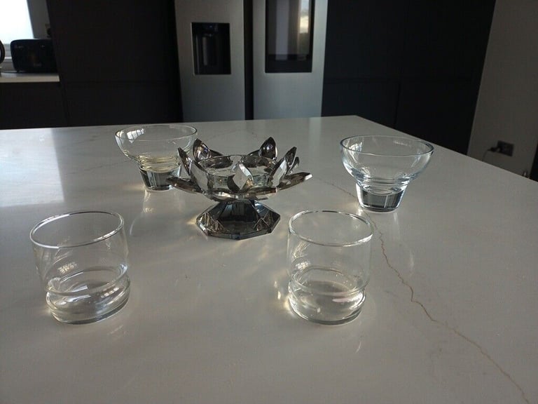 image for Glass candle holders x 5