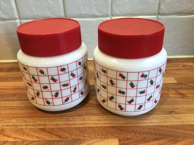 Pair of vintage storage jars