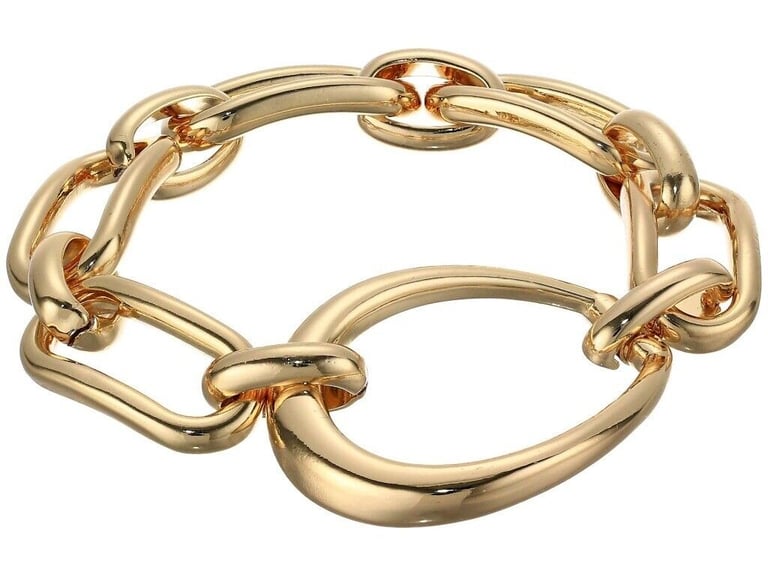 image for Ralph Lauren Gold Chunky Bracelet 7.5 Flex Link Bracelet 