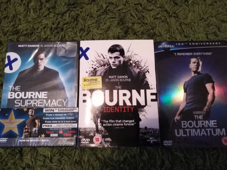 image for brand new bourne trilogy,dvd trilogy of jason bourne starring matt damon,
