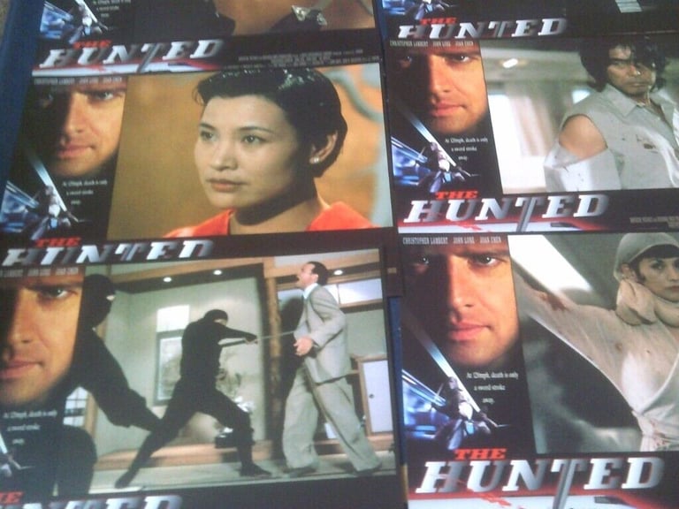 8 ORIGINAL CINEMA LOBBY PHOTO CARDS  THE HUNTED   CHRISTOPHER LAMBERT   BUYER COLLECTS 