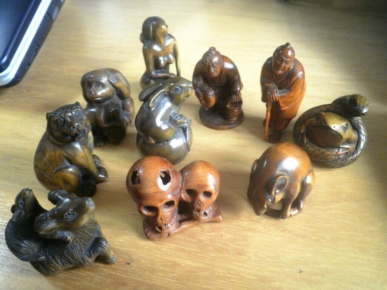 Netsuke gifts hand carved wooden collectable ornament over 299 to choose from