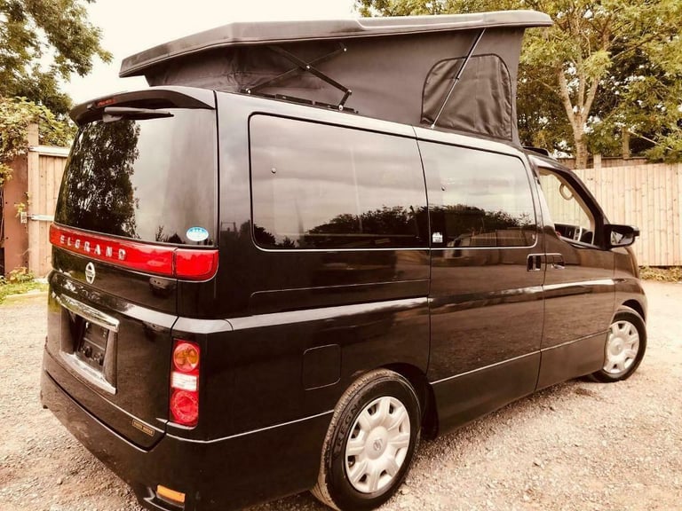 2006 RUST FREE Nissan ELGRAND POP TOP 4 BERTH NEW SIDE CAMPER CONVERSION 64K