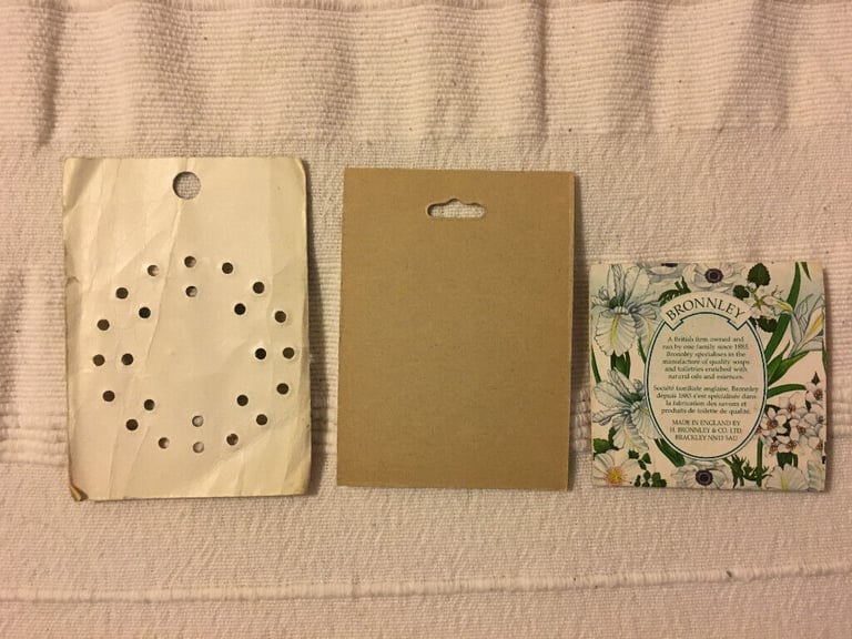 	Vintage Newey snap fasteners packaging; Scovill Dritz hosiery mending thread & Bronnley sewing kit.