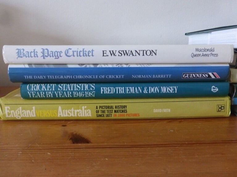 10 Cricket books - Arlott, Martin-Jenkins etc. Mostly 1980's/Cricket history