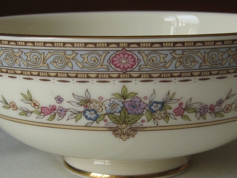 3 Minton Persian Rose Soup Bowls with Twin Handles, including saucers