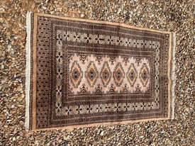 Antique Hand Knotted Carpet / Bukhara Rug – 180cm x 83cm