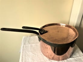 Large Victorian Copper Saucepan (26cm) and Lid