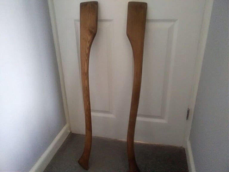 image for A pair of handmade antique pickaxe handles, extremely rare and collectible