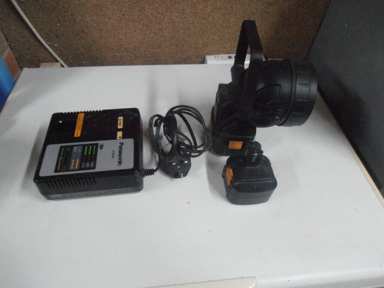 image for Panasonic Multi Charger and !2v Floodlight Flashlight plus 2 batteries
