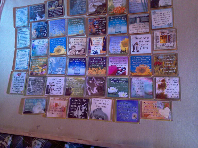 CHECK THIS OUT !!!        COLLECTION of Fun/Sentiment Fridge Magnets x45