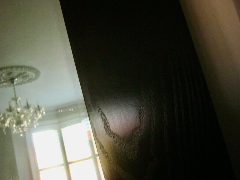 HUGE Hand Made SOLID DARK STAINED ASH Floor Standing Mirror * LOMBOK *John Lewis