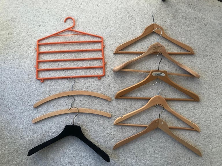 image for Wooden, Velvet, Plastic Coat Hangers. £1 each. Collect Chichester