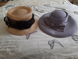 FREE - TWO LADIES WEDDING OR DRESSING UP HATS WORN ONCE