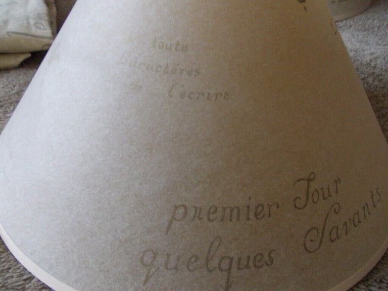 Lightshade / Lampshade Pair - script design cream / beige 
