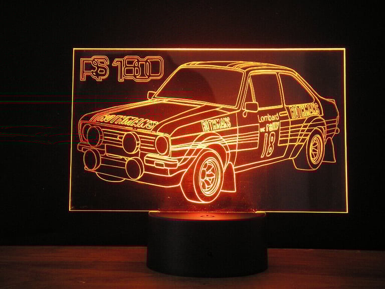 Ford MK2 ESCORT RS 1800 LED Illuminated Etching Display Light Colour Changing