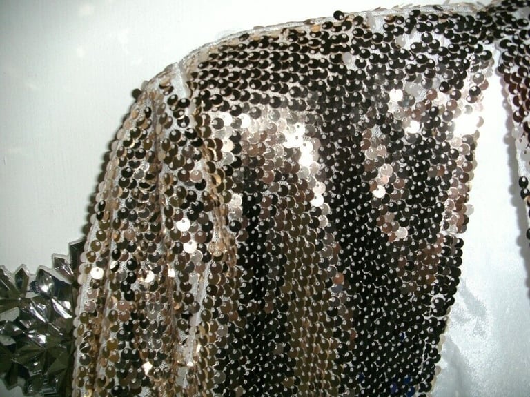 BNWT Boo Hoo  Soft Gold Sequin Blazer Jacket Size 8
