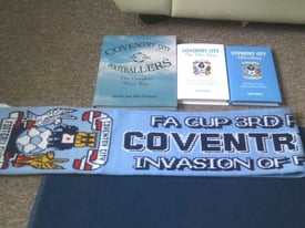 4 COVENTRY CITY FOOTBALL ITEMS BOOKS + SCARF 