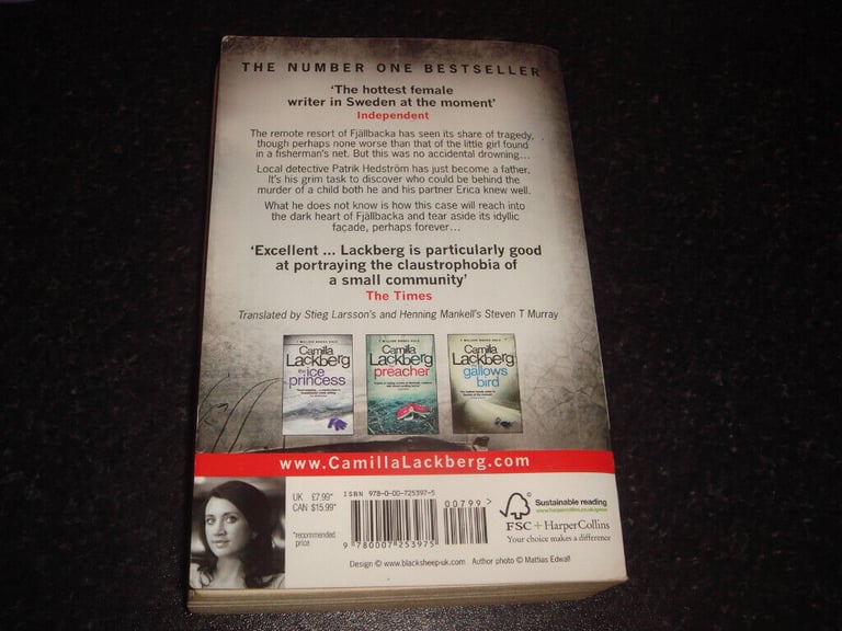 Camilla Lackberg - THE STONE CUTTER - used paperback book, post or collection 