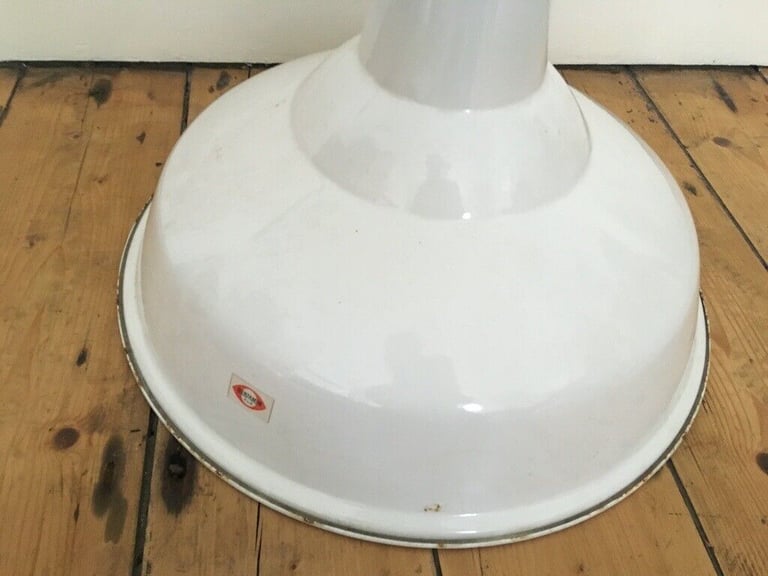 Vintage Large 19" Benjamin RLM Enamel Industrial Shade White 4 available £60 each