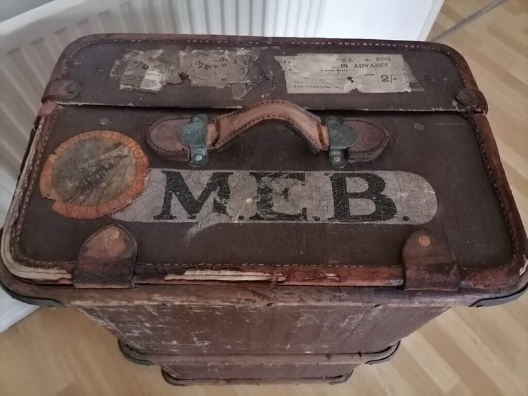 Rare Vintage Pre 1940's Chest Wardrobe Steamer Travel Trunk