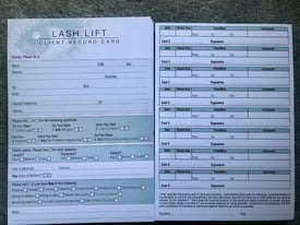 image for Lash lift client record cards 