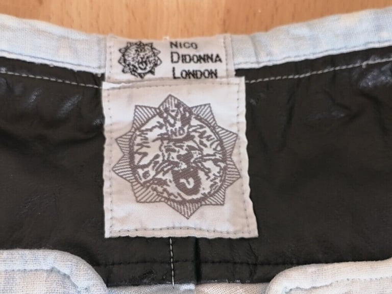 Rare Vintage 90's NICO DIDONNA LONDON Low Rise Bleached Washed Cotton Trousers. Size : S 