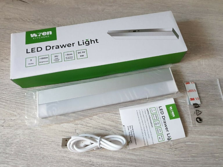 💡 USB Rechargeable LED Light PIR Sensor Cupboard Home Wren Kitchens