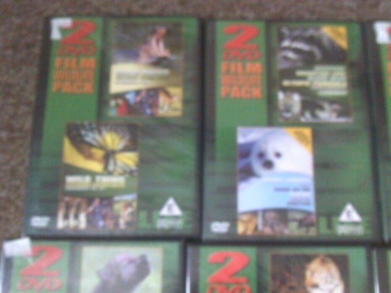 8 LOTS  OF  2 DVD FILM WILDLIFE PACKS    NEW SEALED 
