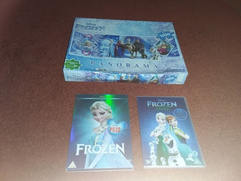 3  x  FROZEN DVD'S & FROZEN JIGSAW FOR SALE.
