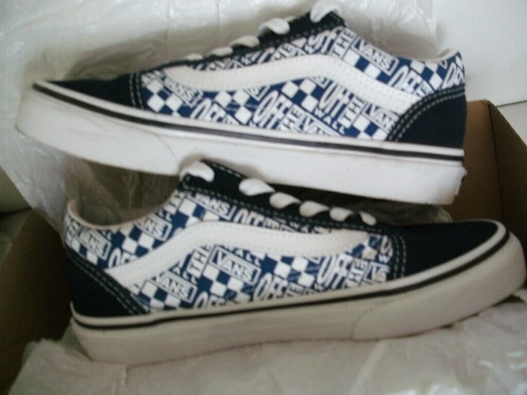 BNIB Vans Classic Old Skool Dress Blue Off The Wall/True White  UK Size 2 EU 33 