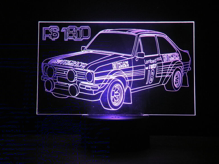 Ford MK2 ESCORT RS 1800 LED Illuminated Etching Display Light Colour Changing