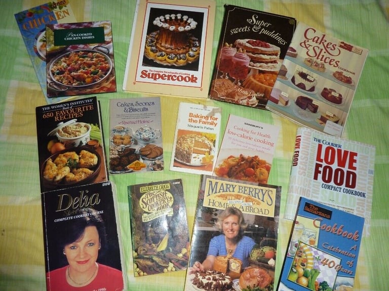 Pile of cookery books