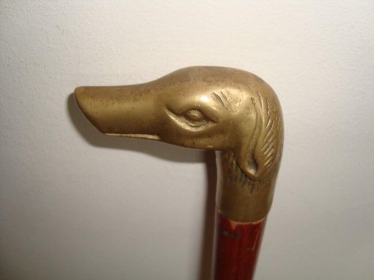 image for WALKING STICK / CANE - VINTAGE DOG'S HEAD - LOCATED TWICKENHAM, WEST LONDON