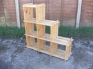 Pine Shelving Display Storage Unit Three Stair Step Style Timber Wooden Bookcase