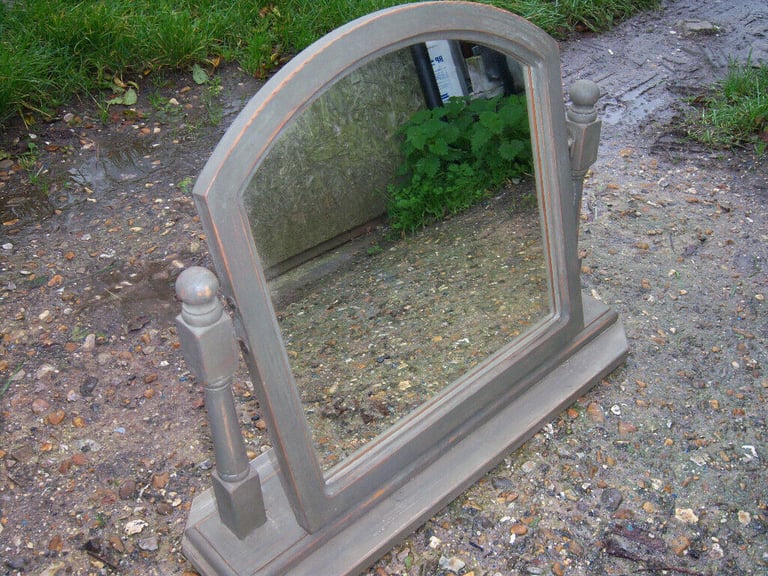 image for Upcycled, shabby chic, vintage swing mirror.