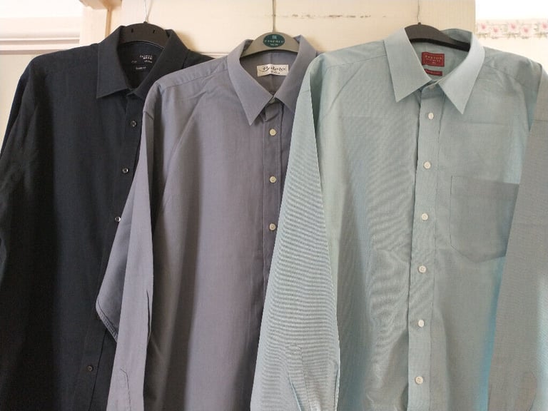image for SHIRTS (3) LONG-SLEEVED. XL/XXL - Collar size 17.5/18 inches. Good condition.