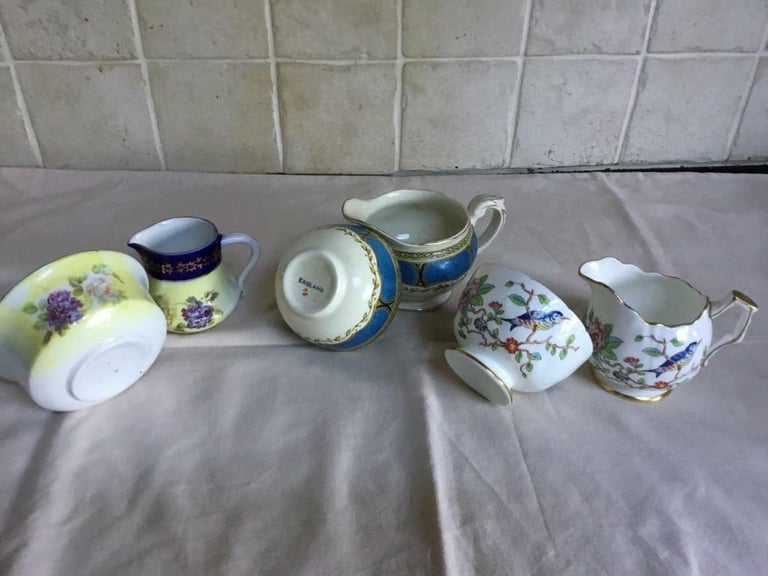 4 BONE CHINA JUG & SUGAR BASIN SETS (SELLING SEPARATELY) 
