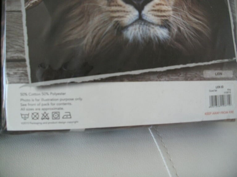 BNIP x2 Wild at Heart  3D Reversible Lion & Panther King Size Duvet Sets