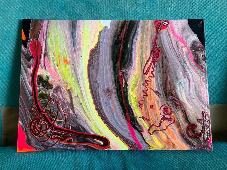 image for Abstract acrylic painting on canvas 
