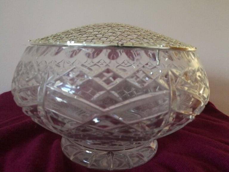 Thomas Webb Cut Glass Crystal Rose Bowl