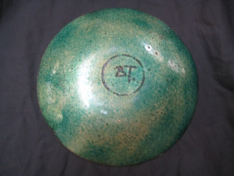 Glazed copper plate