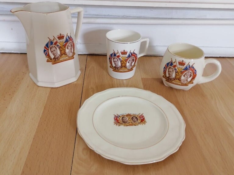 Royal Memorabilia Lot : KING GEORGE VI 1937 Coronation Commemorative Ceramics ( 4 items)