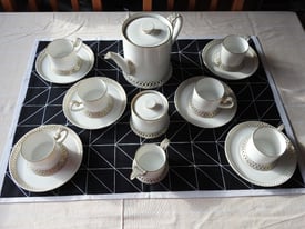 HEREND Porcelain hand painted Tea-Coffee set, for 6 person
